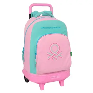 Safta Benetton Dolce Mochila con Carro Extraíble Rosa Pastel 330x220x450mm