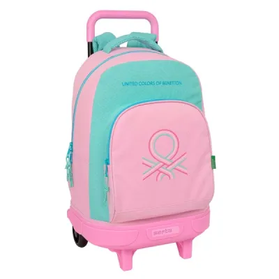 Safta Benetton Dolce Mochila con Carro Extraíble Rosa Pastel 330x220x450mm