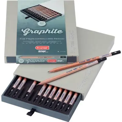 Talens Bruynzeel Lápices Graphite Design 2H a 9B Estuche de Lujo 12 Piezas