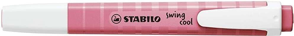 Stabilo Swing Cool Pastel Marcador Fluorescente - Cuerpo Plano - Punta Biselada - Trazo Entre 1 Y 4Mm - Tinta Con Base De Agua - Color Rosa Cerezo En Flor