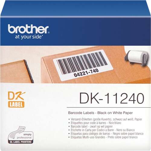 Brother Dk11240 - Etiquetas Originales Precortadas Multiproposito Grandes - 102X51 Mm - 600 Unidades - Texto Negro Sobre Fondo Blanco