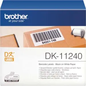 Brother DK11240 Etiquetas Originales Precortadas 102x51 mm 600 Unidades Texto Negro sobre Fondo Blanco