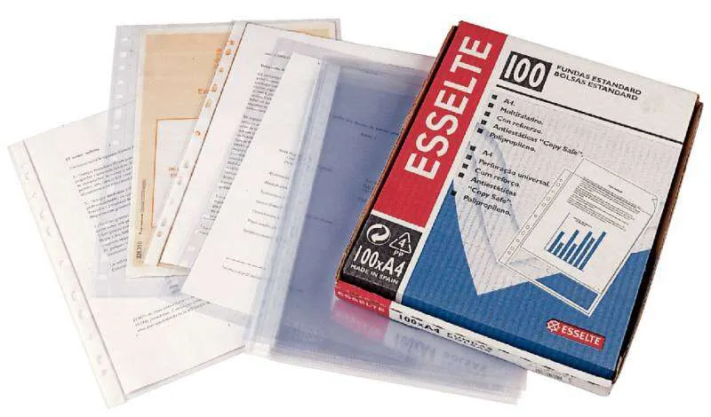 Esselte Funda PP Cristal 16 Taladros Folio 80 Micras - 100 Unidades