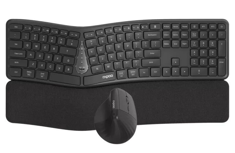RAPOO Teclado Y Mouse Inalámbrico Bluetooth 8810ME 2.4GHz BT 4.0 BT 5.0 1600DPI Negro