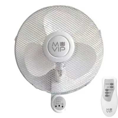 Muvip Ventilador de Pared 45W con 3 Velocidades y Mando a Distancia Color Blanco