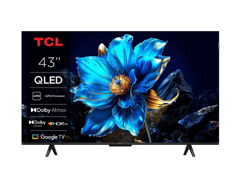 Tcl 43P7K Televisor Smart Tv 43" Qled Ultrahd 4K Hdr - Google Tv, Wifi, Hdmi, Usb 2.0, Ethernet, Bluetooth - Vesa 200X100Mm