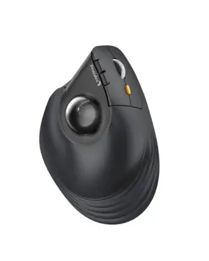 ProtoArc EM05 NL Ratón Vertical Trackball Ergonómico Inalámbrico 1600 DPI Bluetooth 2.4GHz Batería Recargable Multidispositivo Negro y Naranja
