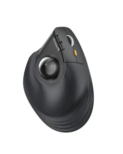 ProtoArc EM05 NL Ratón Vertical Trackball Ergonómico Inalámbrico 1600 DPI Bluetooth 2.4GHz Batería Recargable Multidispositivo Negro y Naranja