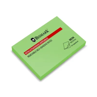Bismark Bloc De 100 Notas Adhesivas 76X127Mm - Color Verde Neon