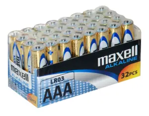 Maxell Pilas Alcalinas AAA LR03 - Pack de 32 Unidades