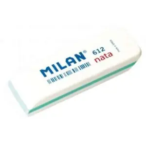 Milan Goma 612 Nata 7,8X2,3X1,2 Cm Blanco - Caja 12 Unidades