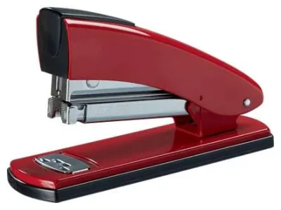 Petrus Grapadora Metálica Retro Roja - Hasta 30 Hojas - Grapado Cerrado, Abierto y Clavado