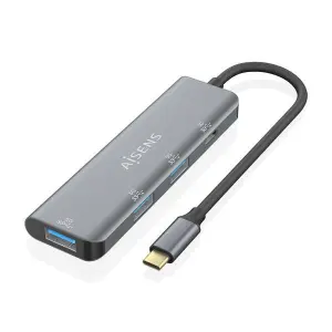 Aisens Hub USB 3.2 Gen1 5G USB-C a USB-C y USB-A - 15cm - Color Gris