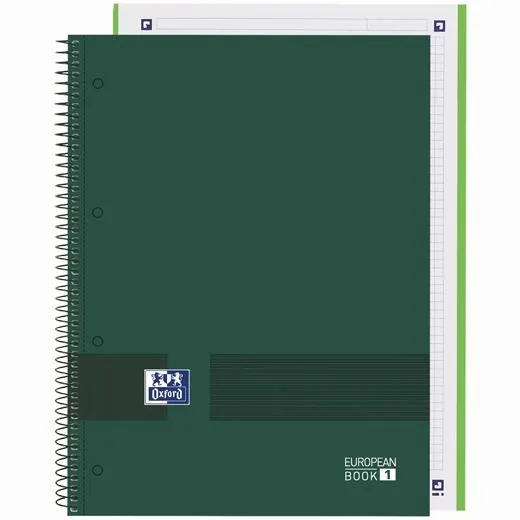 Oxford Cuaderno &You Europeanbook 1 Write&Erase 80H A4+ 5X5Mm Microperforado Tapa Extradura Verde Militar