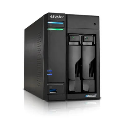Servidor Nas Asustor Lockerstor As6702T 2 Bahias 3.5" 4 X M.2 Nvme Celeron N5105 Quad Jasper Lake 2.0Ghz 4Gb 2X2.5Gbe Hdmi Raid 0,1 Jbod Sata6Gb U