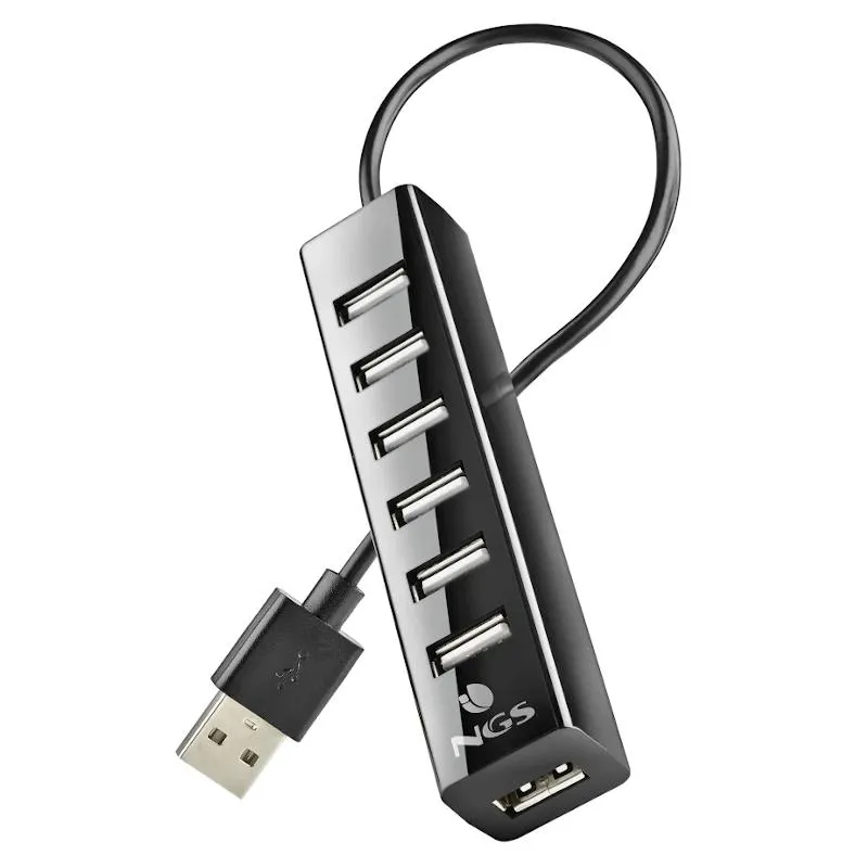 NGS HUB USB 2.0 A 7xUSB-A Con Adaptador De Corriente