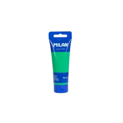 Milan Tubo de Pintura Acrílica 75ml - Color Verde - Pigmentos Mezclables de Alta Calidad