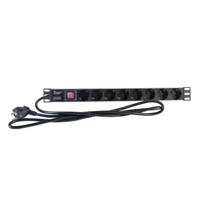 2LAN Regleta 19" con 8 Schukos y Interruptor