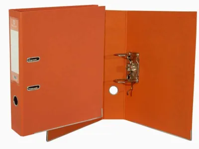 Bismark Archivador A-Z PVC A4 75mm Naranja con Tarjetero y Cartoneras Metálicas