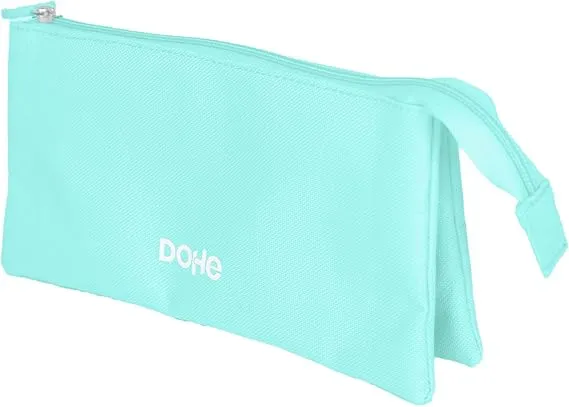 Dohe Serenity Portatodo Triple - Cierre Doble Con Cremallera Y Tirador De Goma - Color Verde