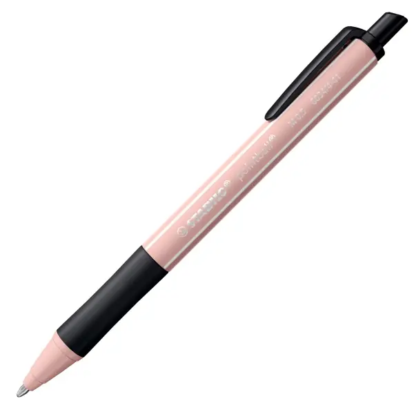 Stabilo Pointball Naturecolors Wildflower Boligrafo Retractil - Trazo 0.5Mm - Hecho Con 87% Bioplastico - Grip Antideslizante - Recargable - Tinta Azul - Color Del Cuerpo Colorete