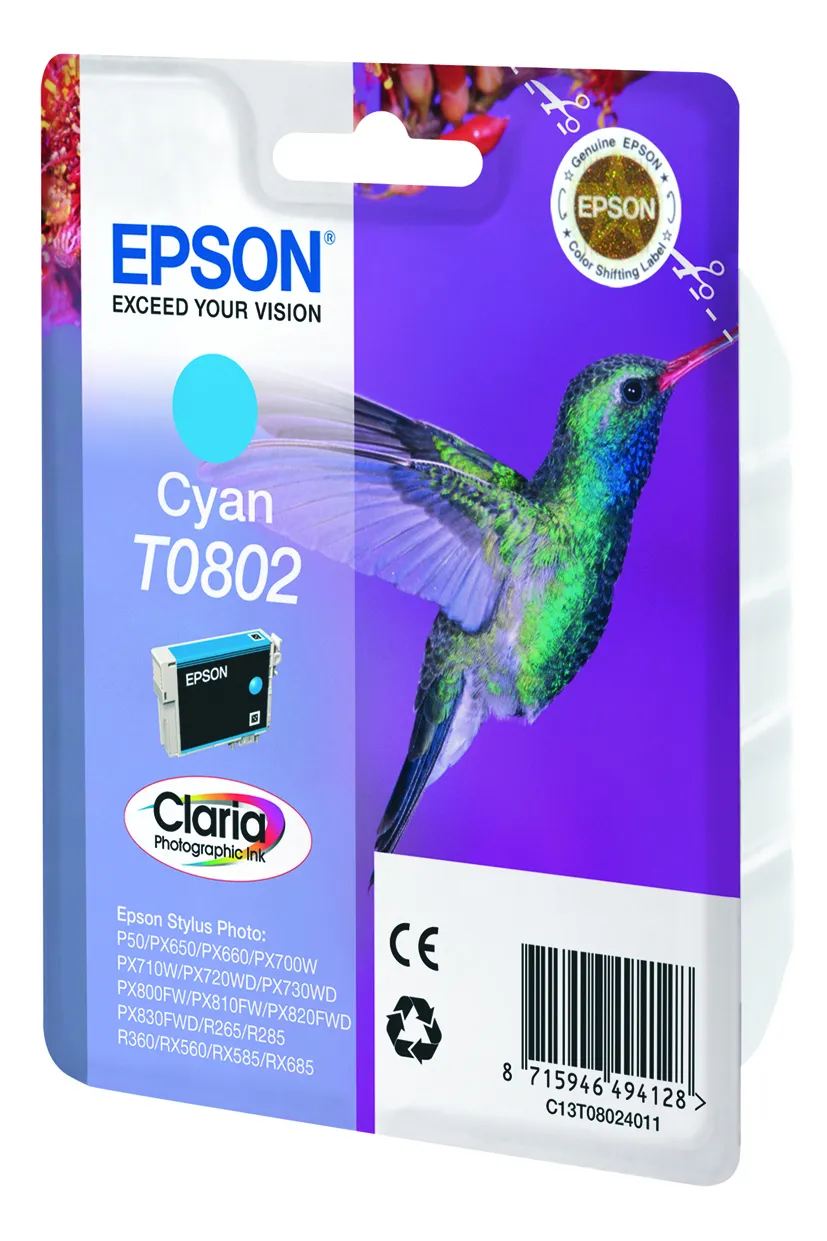 Epson T0802 Cartucho de Tinta Original Cyan
