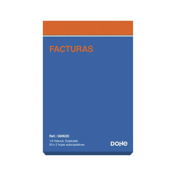 Dohe Talonario De Facturas - Cuarto Natural - 50X2 Hojas Autocopiativas - Duplicado