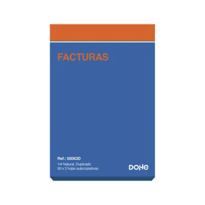 Dohe Talonario De Facturas Cuarto Natural 50x2 Hojas Autocopiativas