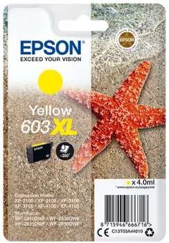 Epson Tinta Amarillo 603 XL para XP-2100, 3100, 4100 / WF-2830DWF, 2850DWF