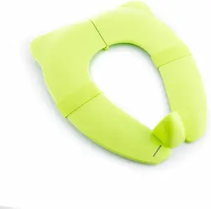 Innovagoods Foltry Reductor de Inodoro Plegable - Antisalpicaduras - Antideslizante - Facil Limpieza - 29x6x34cm - Color Verde