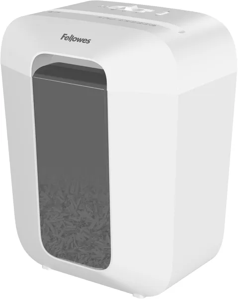 Fellowes LX50 Destructora de Papel Manual P-4 - Corte en Partículas, 9 Hojas, 17L, Blanco