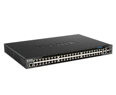 SWITCH GESTIONABLE D-LINK L3 STAKABLE DGS-1520-52MP/E 44P GIGA POE (370W)+ 4P 2.5GIGA POE+ 2P 10G + 2P 10G SFP
