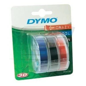 Dymo Cinta Tradicional 84775 - Negro Azul Rojo - 9Mmx3M - Blister 3 Uds