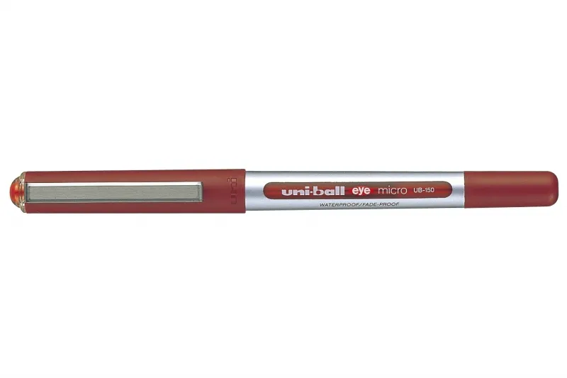 Uni-Ball Eye Micro Ub-150 Boligrafo De Tinta Liquida - Punta De Bola 0.5Mm - Tinta Resistente Al Agua Y Luz - Sistema De Control De Tinta - Ventana De Nivel De Tinta - Color Rojo