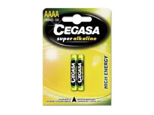 Cegasa Super Alkaline LR8D425 Pack de 2 Pilas AAAA - Alta Tecnologia - Fiabilidad - Elevado Rendimiento - Maximas Prestaciones