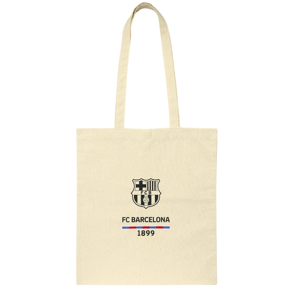 Safta F.c.barcelona Tote Bag Bolsa De Tela - 38X42Cm - Color Blanco