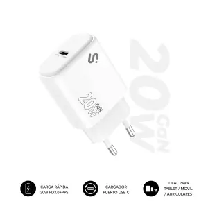 Subblim Cargador de Pared GaN 20W USB-C Carga Rápida Color Blanco