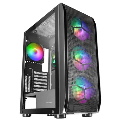 Mars Gaming MC-KX XXL E-ATX Caja Negra con Cristal Templado y 5 Ventiladores ARGB