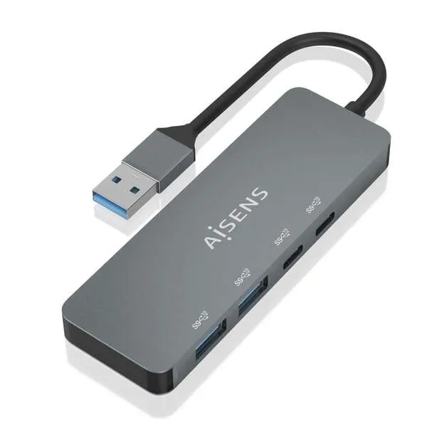 Aisens Hub Usb 3.2 Gen2 10G Usb-A - Usb-A/M-2Xusb-C/H-2Xusb-A/H -  15Cm - Color Gris