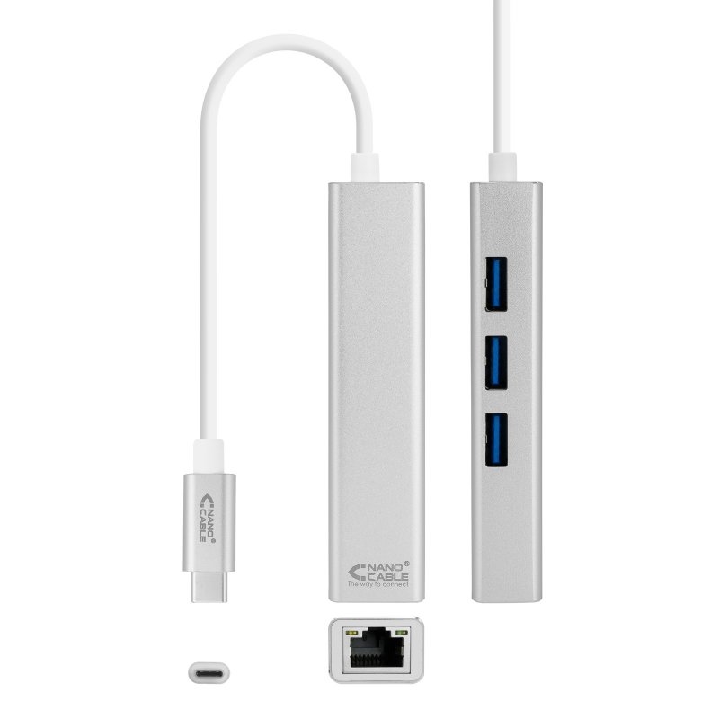 Nanocable Conversor Usb-C Ethernet +3Xusb 3.0