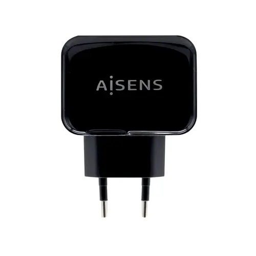 Aisens Cargador USB 17W 5V/3.4A, 2 Puertos USB-A con Control AI, Negro