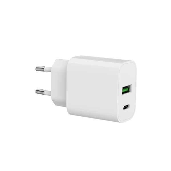 Spc Cargador De Pared Usb-C/Pd + Usb-A 20W - Color Blanco