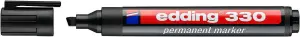Edding 330 Rotulador Permanente Punta Biselada Tinta Inodora Color Negro 1-5 mm