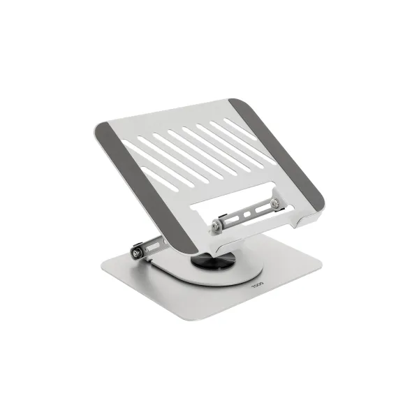 Tooq Ph-Dafne-S Soporte De Sobremesa Para Portatil - De 11" A 17" - Acero - Rotacion 360 - Plegable Y Portatil - Estable Y Antideslizante - Ajustable - Color Plata