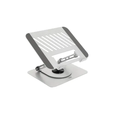 Tooq Ph-Dafne-S Soporte De Sobremesa Para Portatil - De 11" A 17" - Acero - Rotacion 360 - Plegable Y Portatil - Estable Y Antideslizante - Ajustable - Color Plata