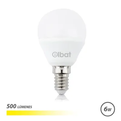 Elbat Bombilla LED G45 6W 500LM E14 Luz Cálida 3000K Color Blanco