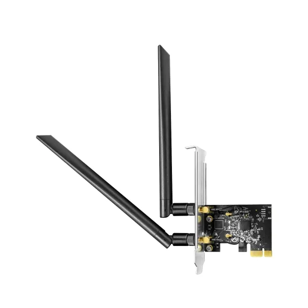 Cudy Ac1300 Adaptador De Red Pcie - Doble Banda - 2X Antenas Wi-Fi 5 Desmontables - Velocidad Hasta 867Mbps - 72.5X50X11.6Mm - Color Negro