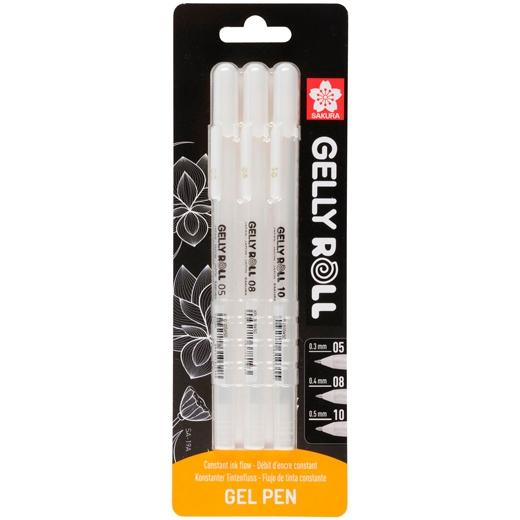 Talens Sakura Blister De 3 Bolígrafos Gelly Roll 05/08/10 Gel Brillante Blanco
