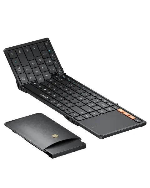 ProtoArc XK01-TP Teclado Plegable Bluetooth con Touchpad y Conexión para 3 Dispositivos - Negro