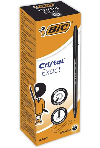 Bic Cristal Bolígrafo Exact Ultra Fine Negro Caja 20 Ud